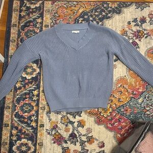 Blue V-Neck Women's Sweater